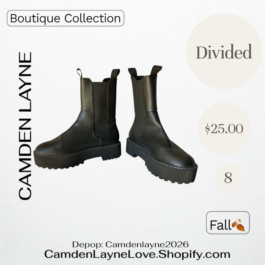 Divided Black Chelsea Boots 8-8.5