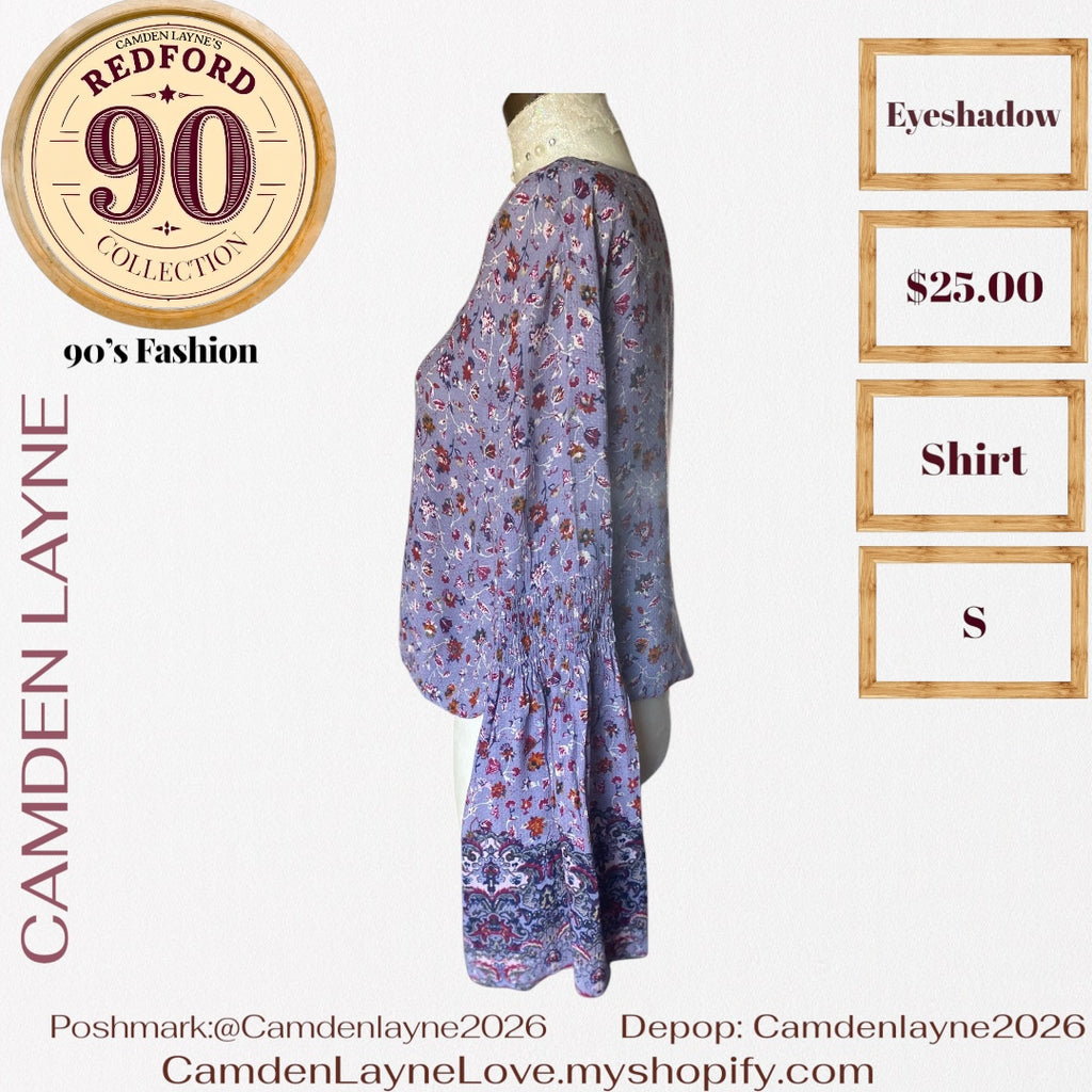 Eyeshadow Bell Sleeve Floral Top