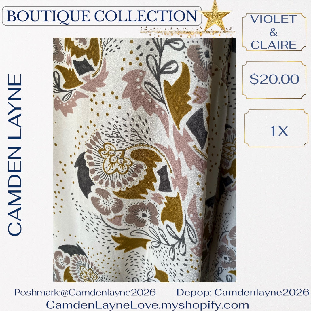 Violet & Clair Tranquil Print will bell sleeves