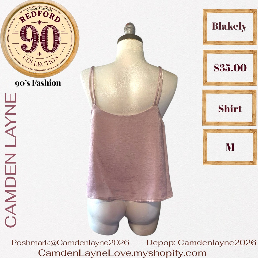 Blakely Pink Iridescent Crop Blouse