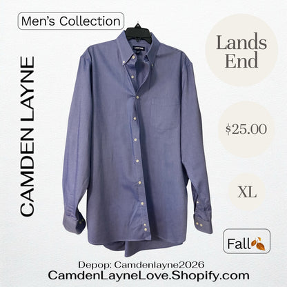 Lands End XL Blue Long Sleeve