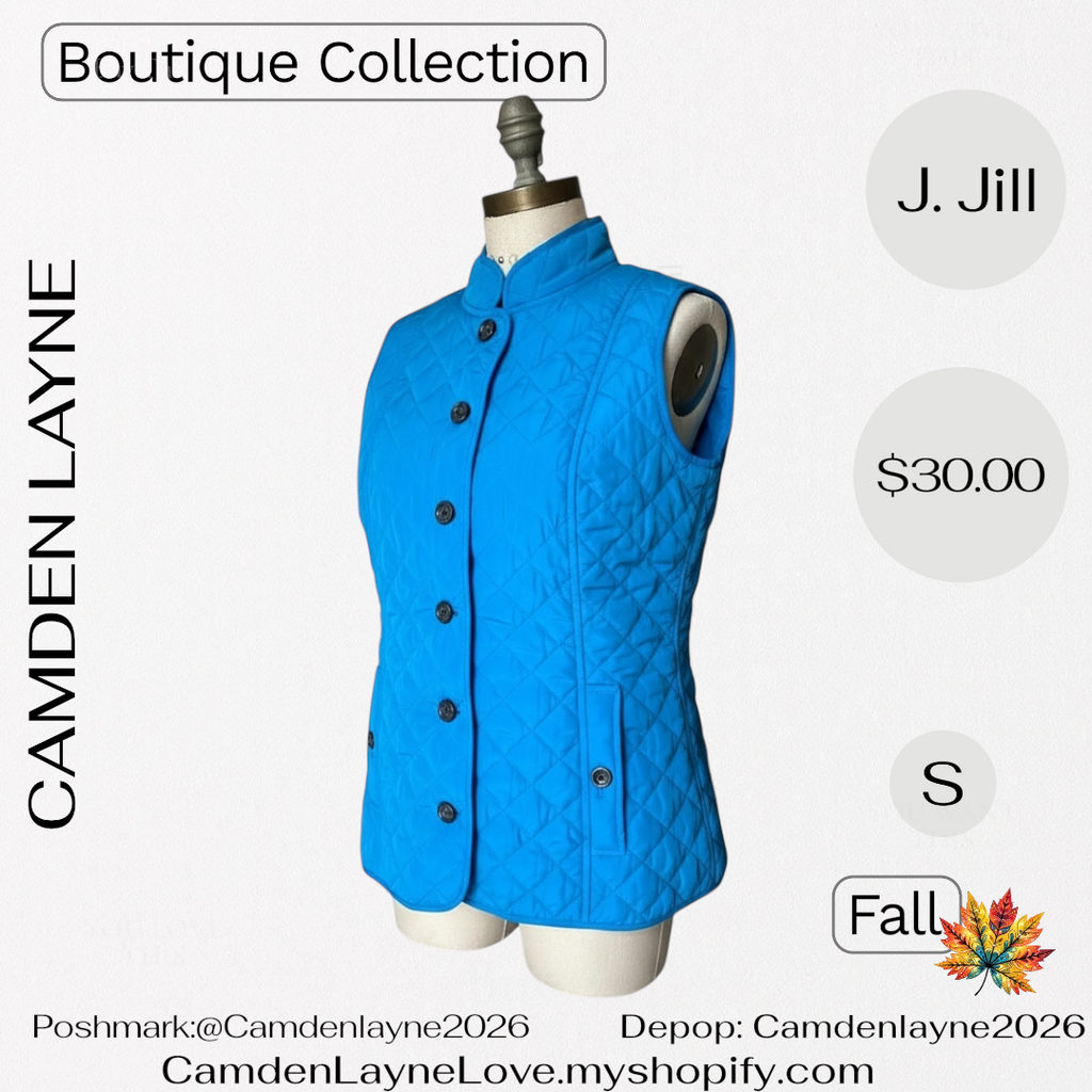 J. Jill Blue Quilted Vest