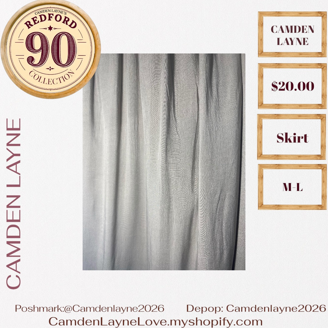 Camden Layne Gray Full Length Maxi Skirt