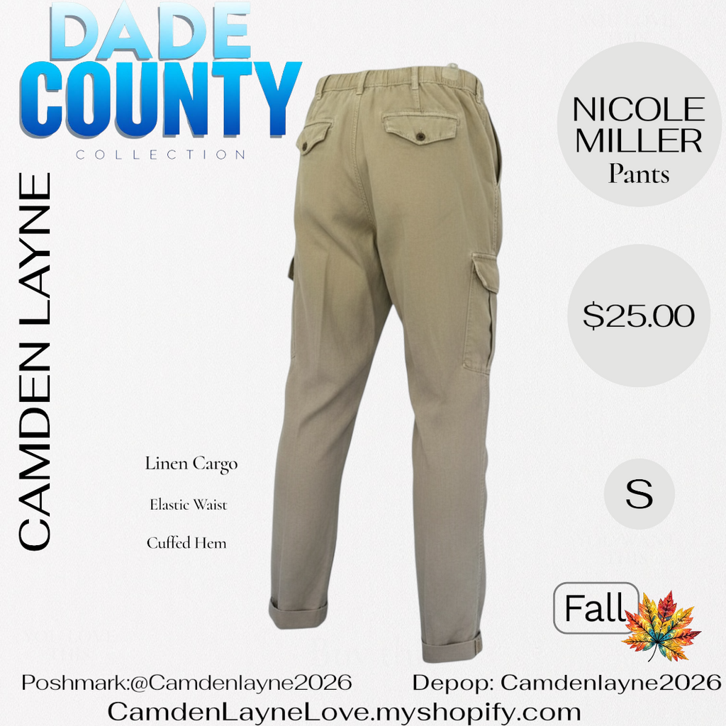 Nicole Miller Linen Cargo Pants