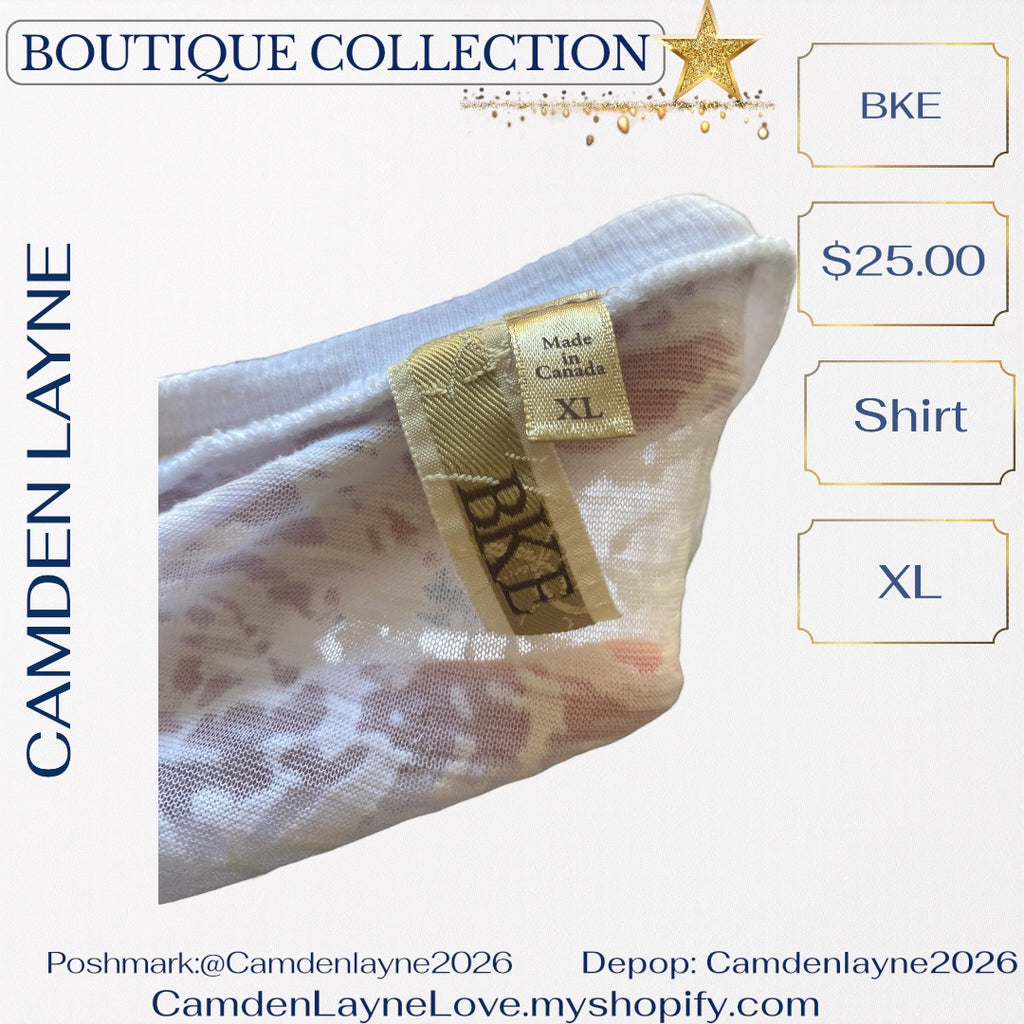 BKE White Semi-Sheer Burnout Blouse