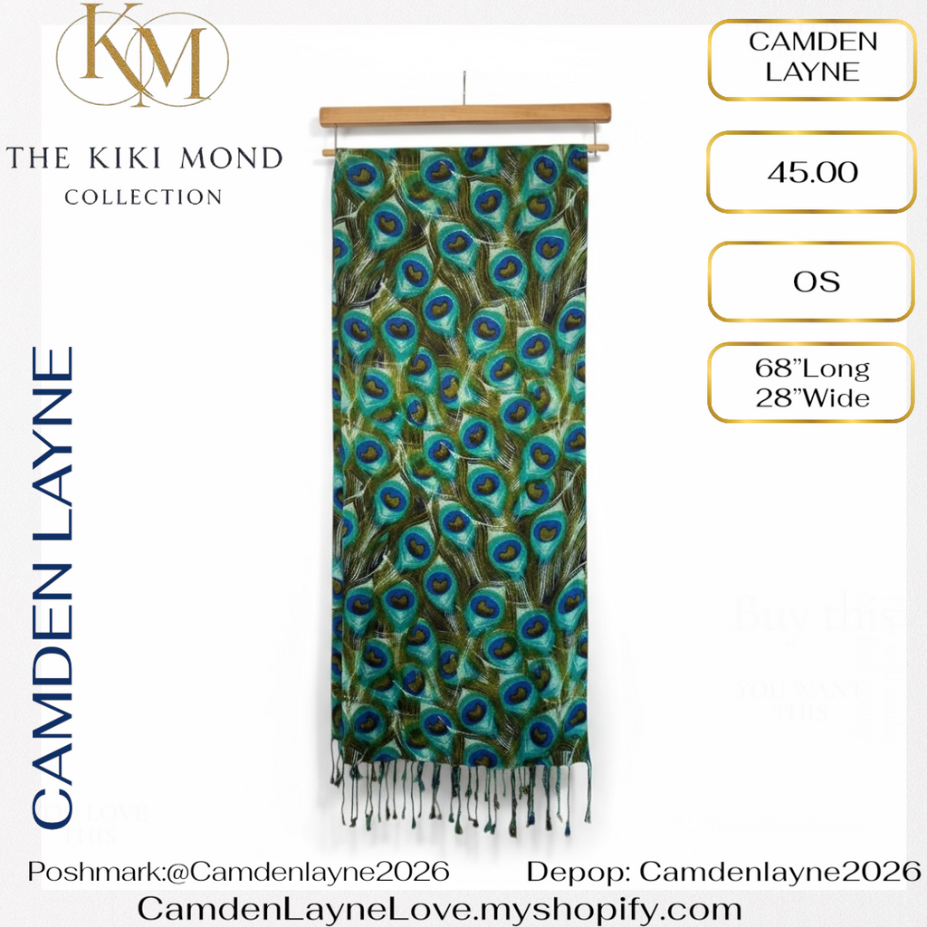 Camden Layne Beautiful Peacock Shawl