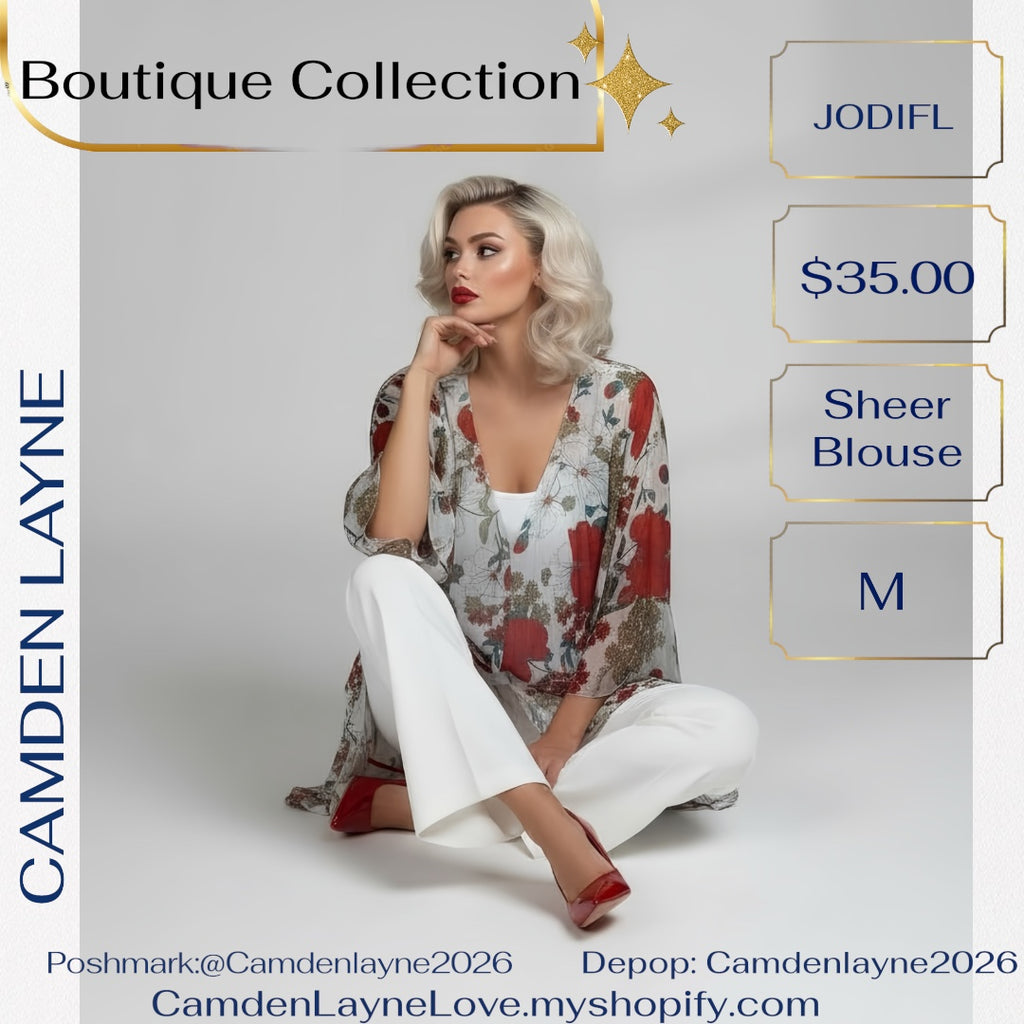 Jodifl Sheer Bell Sleeve Blouse