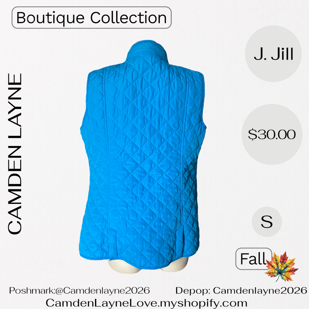 J. Jill Blue Quilted Vest
