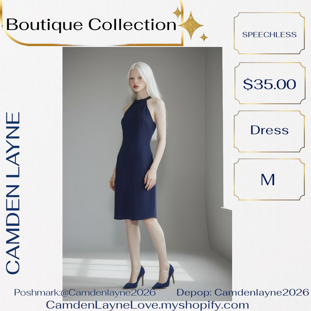 Speechless Navy Embroidered Midi Dress