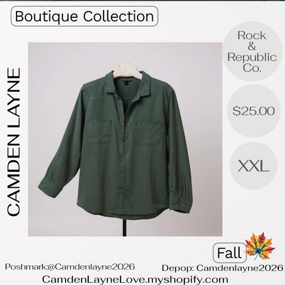 Rock & Republic Co. Green Button Down