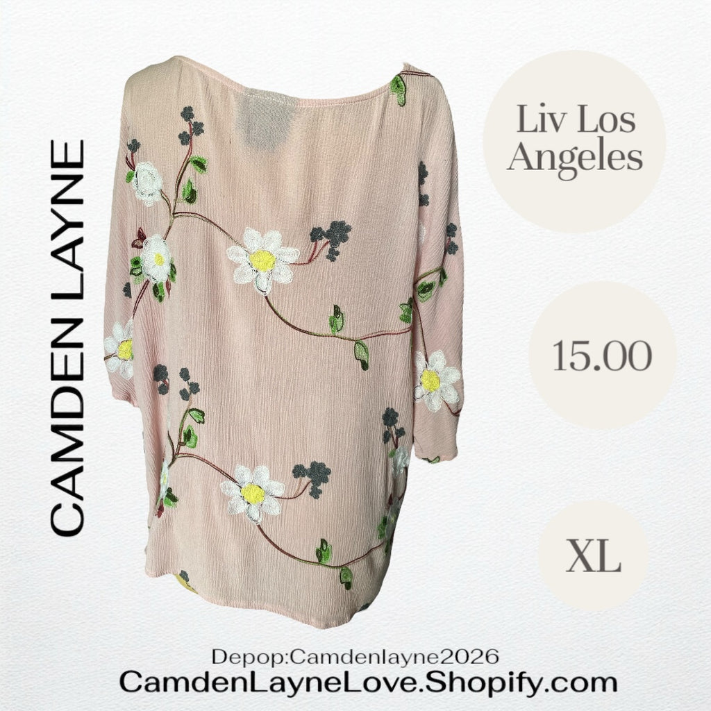 Pink Embroidered Liv Los Angeles