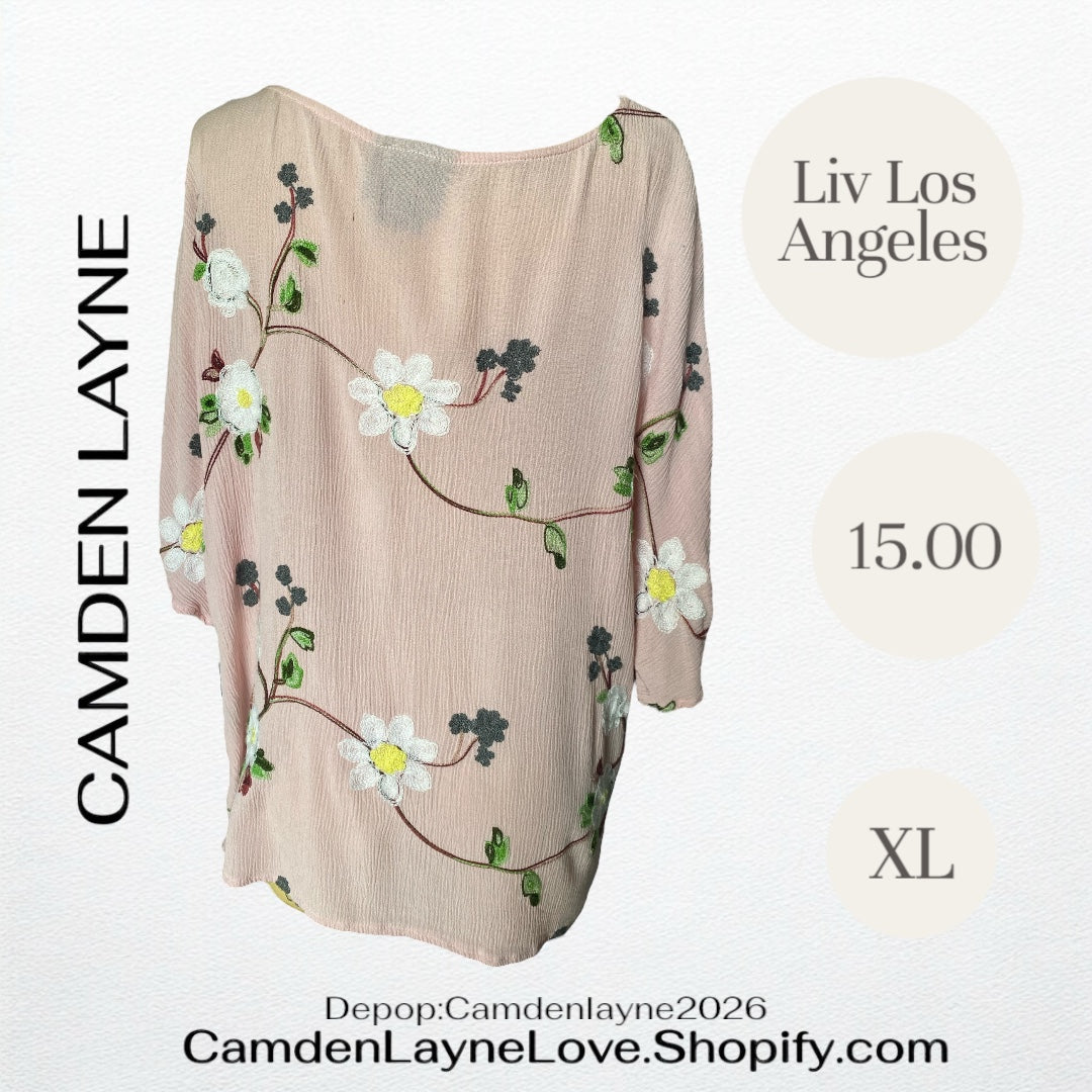 Pink Embroidered Liv Los Angeles