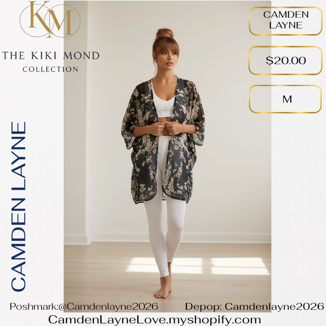 Camden Layne Navy Blossom Kimono