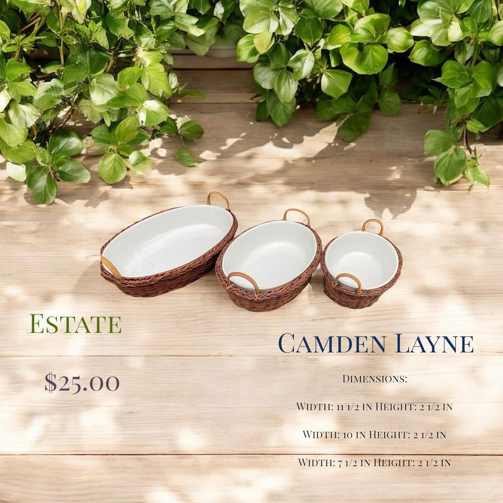 Three Temptations Wicker Ceramic Casserole Set - Camden Layne
