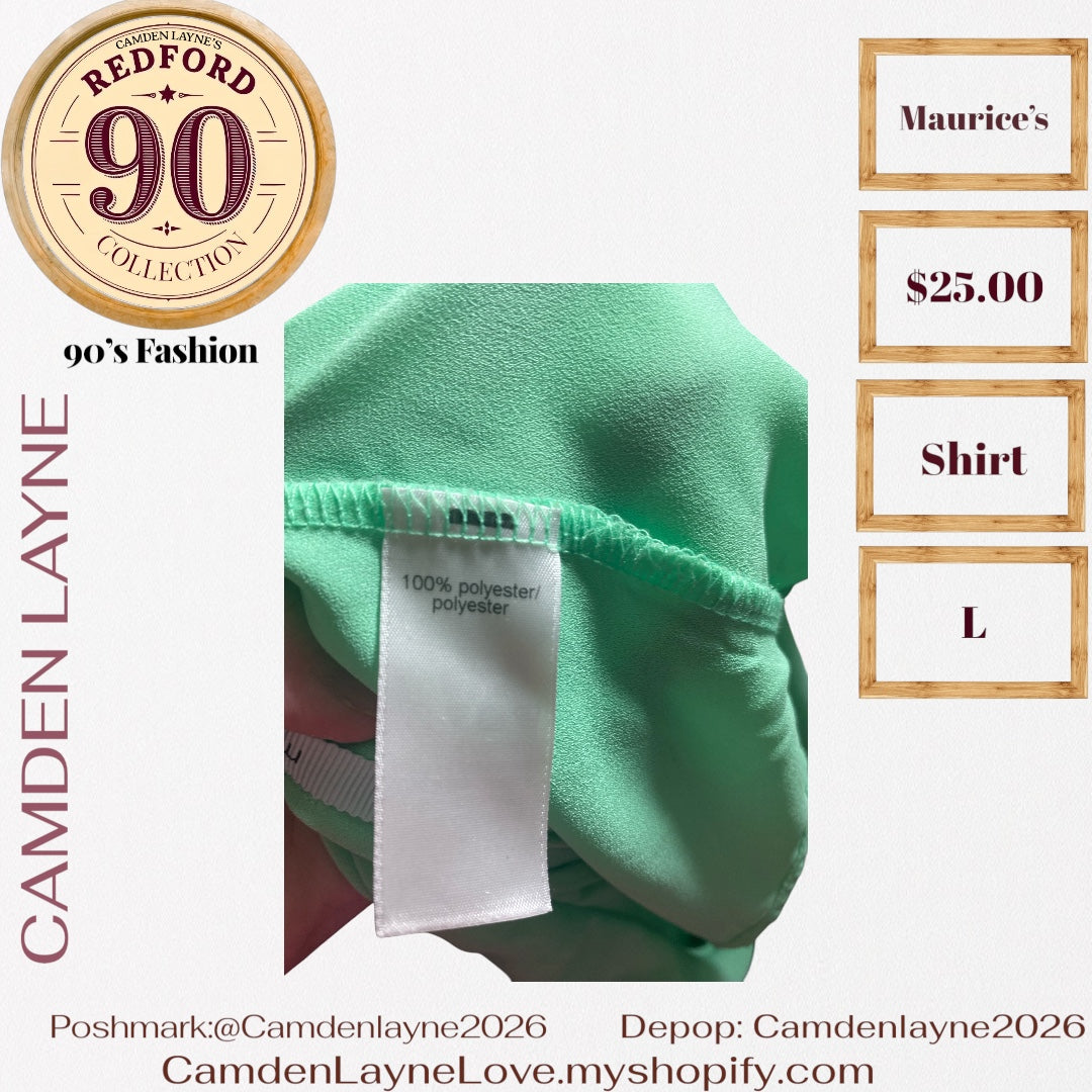 Maurice’s Green Cascading Blouse