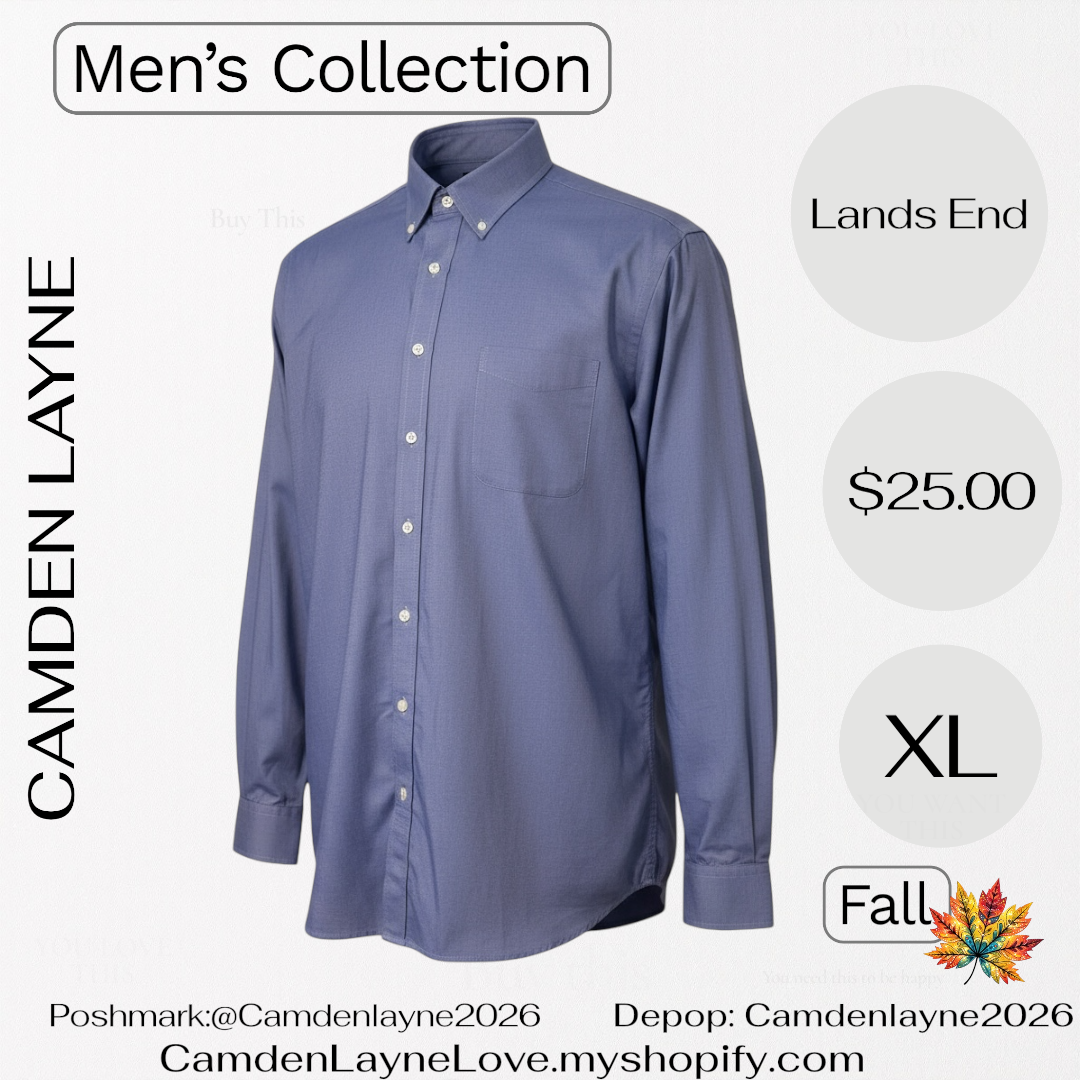 Lands End XL Blue Long Sleeve