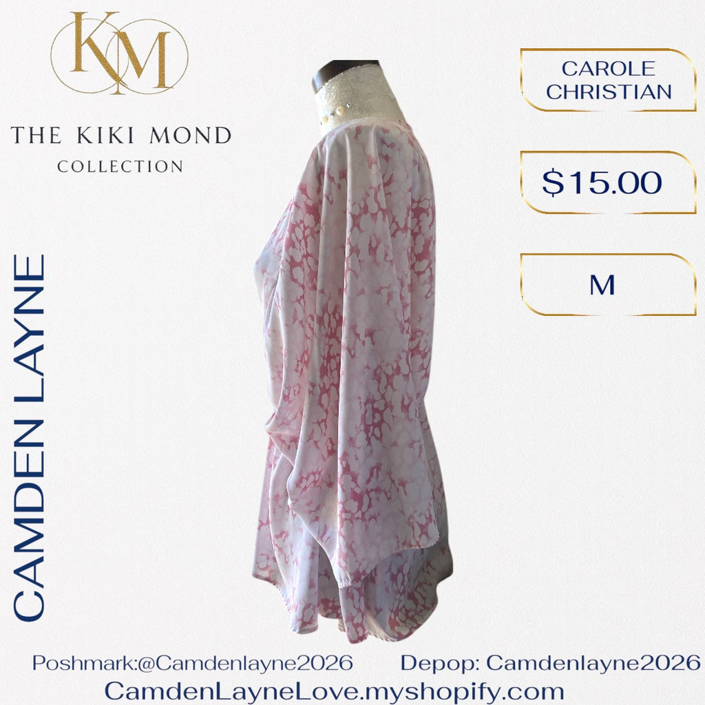 Carol Christian Pink & White Flowing Blouse