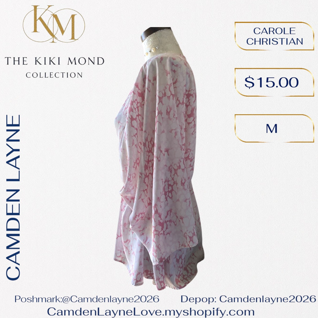 Carol Christian Pink & White Flowing Blouse