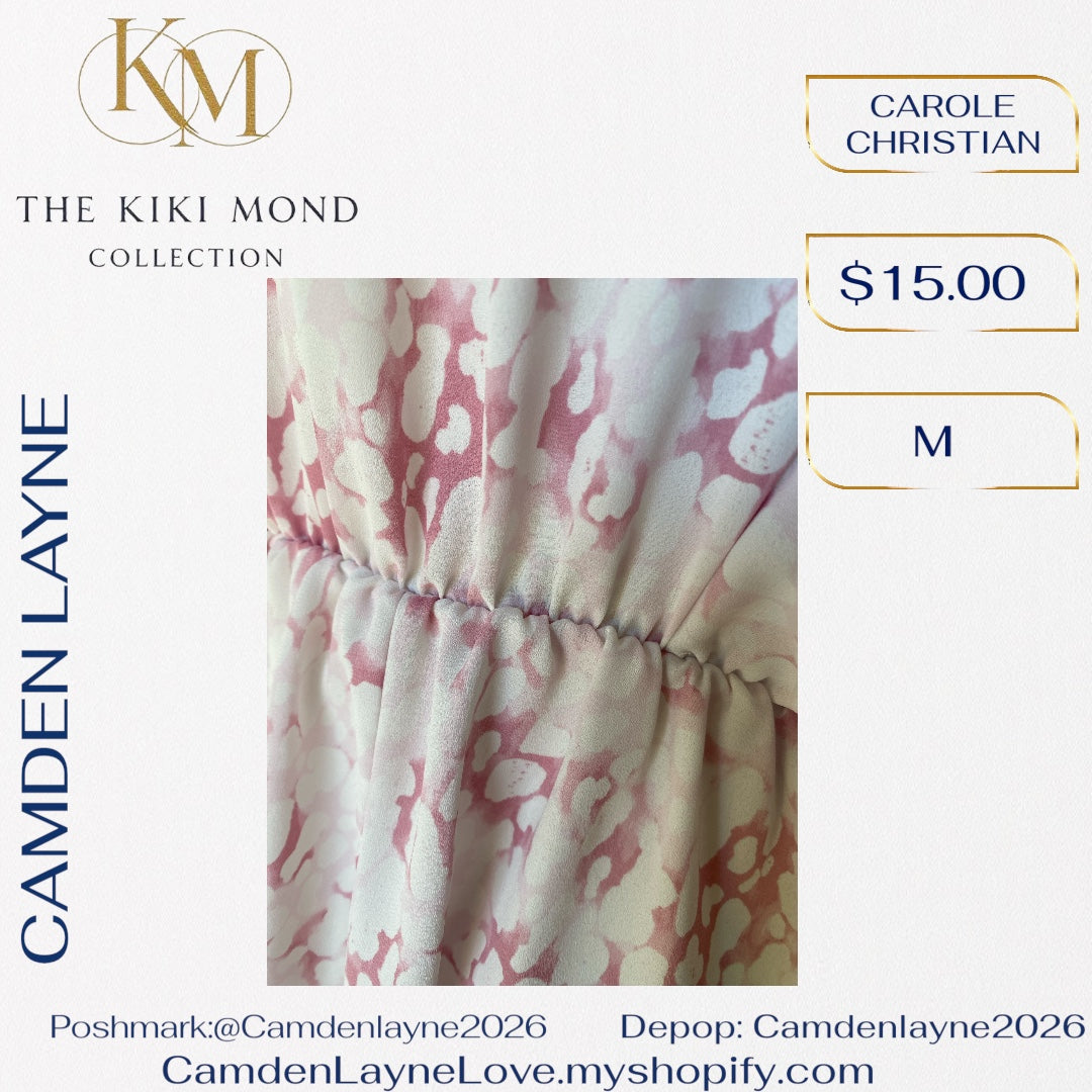 Carol Christian Pink & White Flowing Blouse