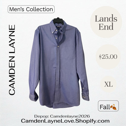 Lands End XL Blue Long Sleeve
