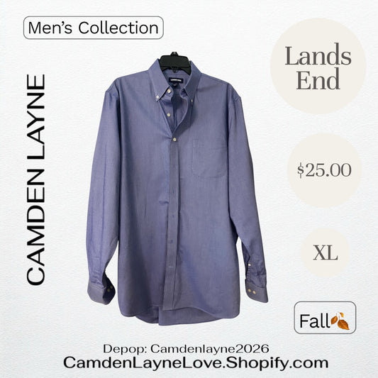 Lands End XL Blue Long Sleeve