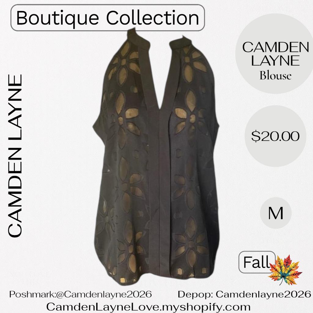 Camden Layne Mesh Embroidered Blouse