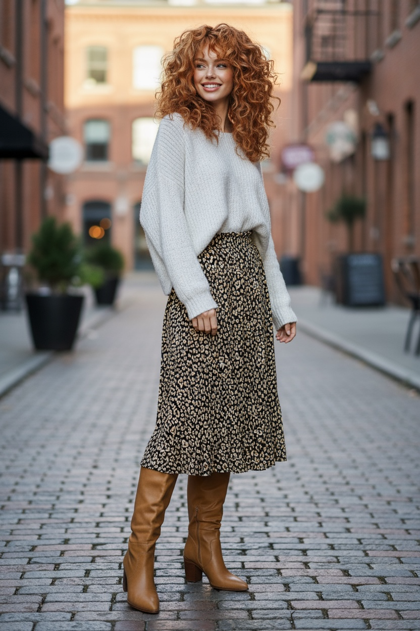 Umgee Pleated Maxi Skirt