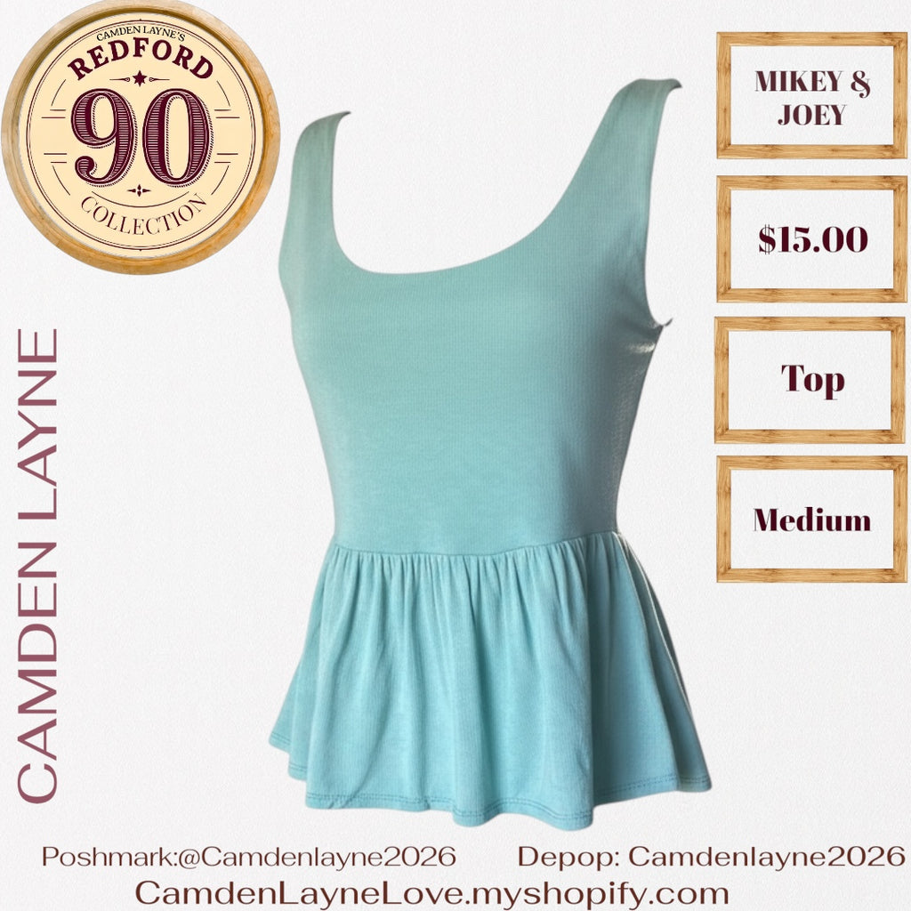 Mikey & Joey Aqua tank with pleated waist