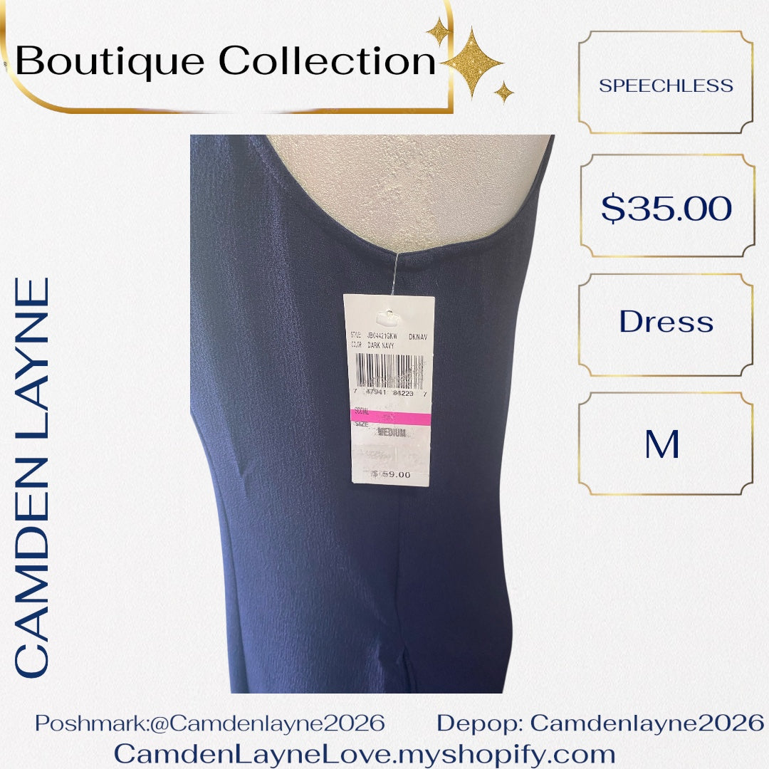 Speechless Navy Embroidered Midi Dress