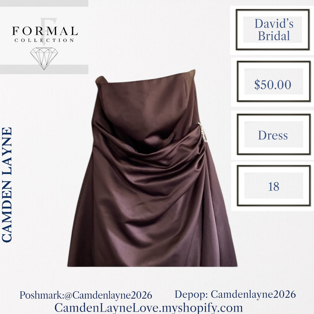 Chocolate Brown Davids BridalFormal Gown