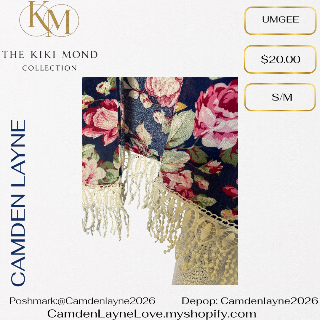 Umgee Floral Lace Bottom Kimono