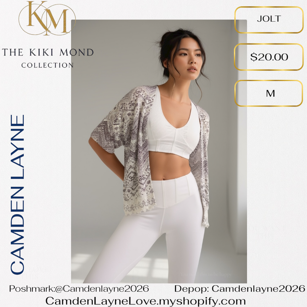 White & Light Purple Grey Lace bottom Kimono