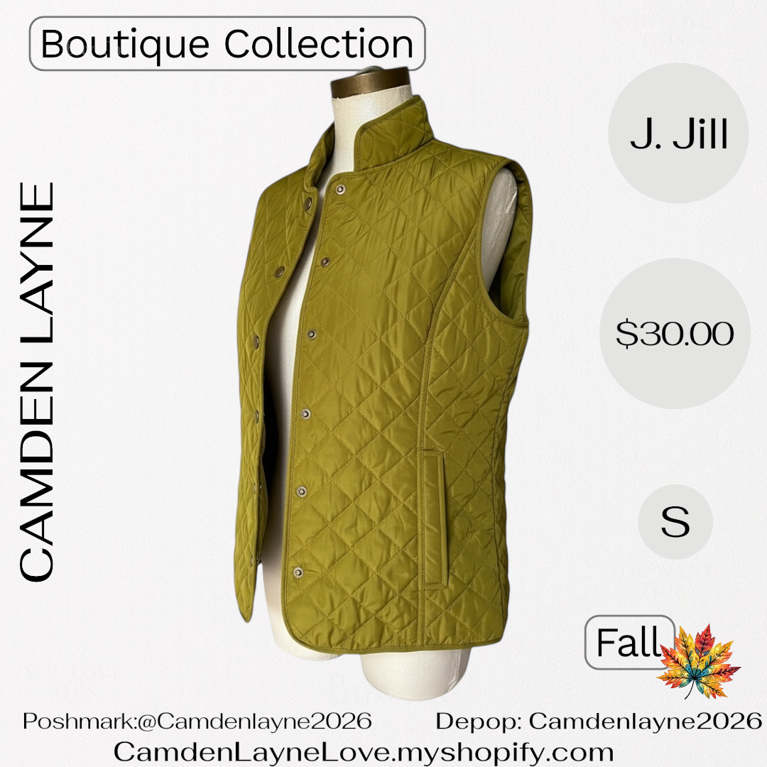 J. Jill Olive Quilted Vest