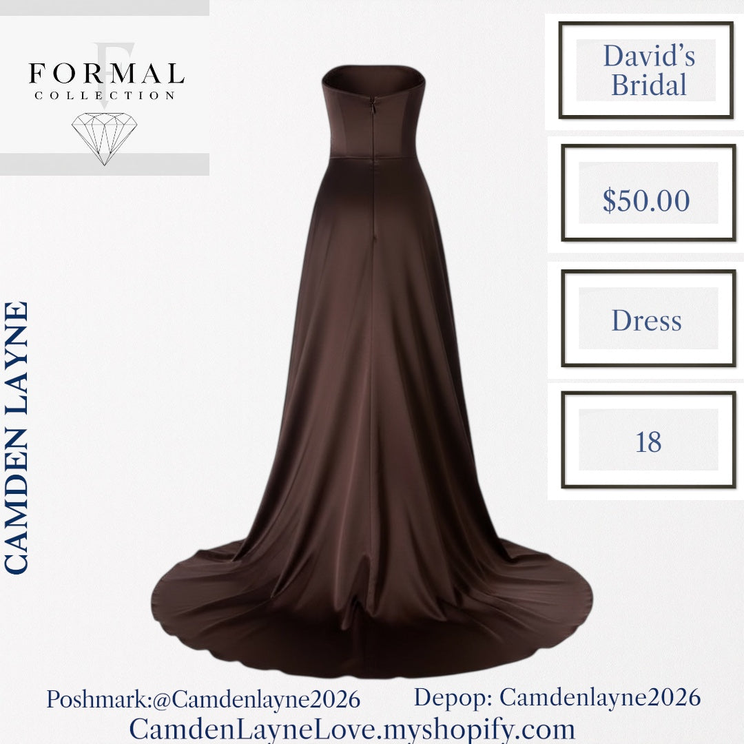 Chocolate Brown Davids BridalFormal Gown