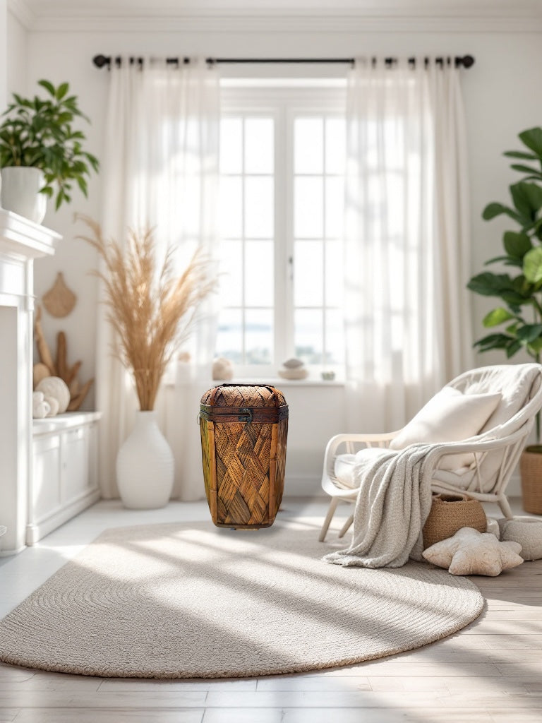 Vintage Handcrafted Rattan Basket - Camden Layne