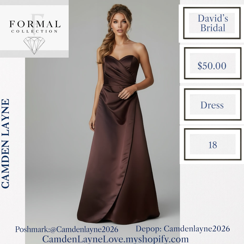 Chocolate Brown Davids BridalFormal Gown