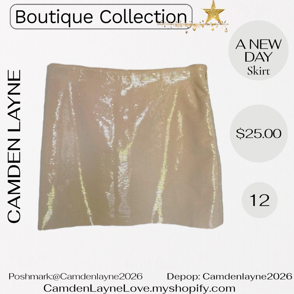 A New Day Ivory Sequined Mini Skirt