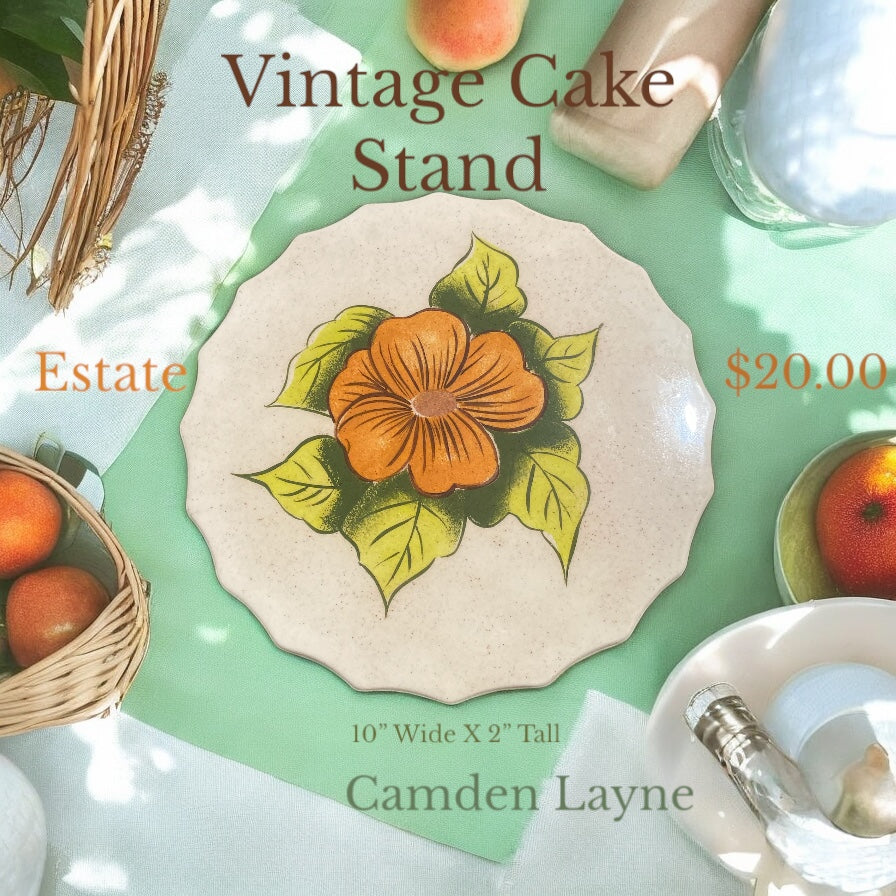 Vintage HandPainted Cake Stand - Camden Layne
