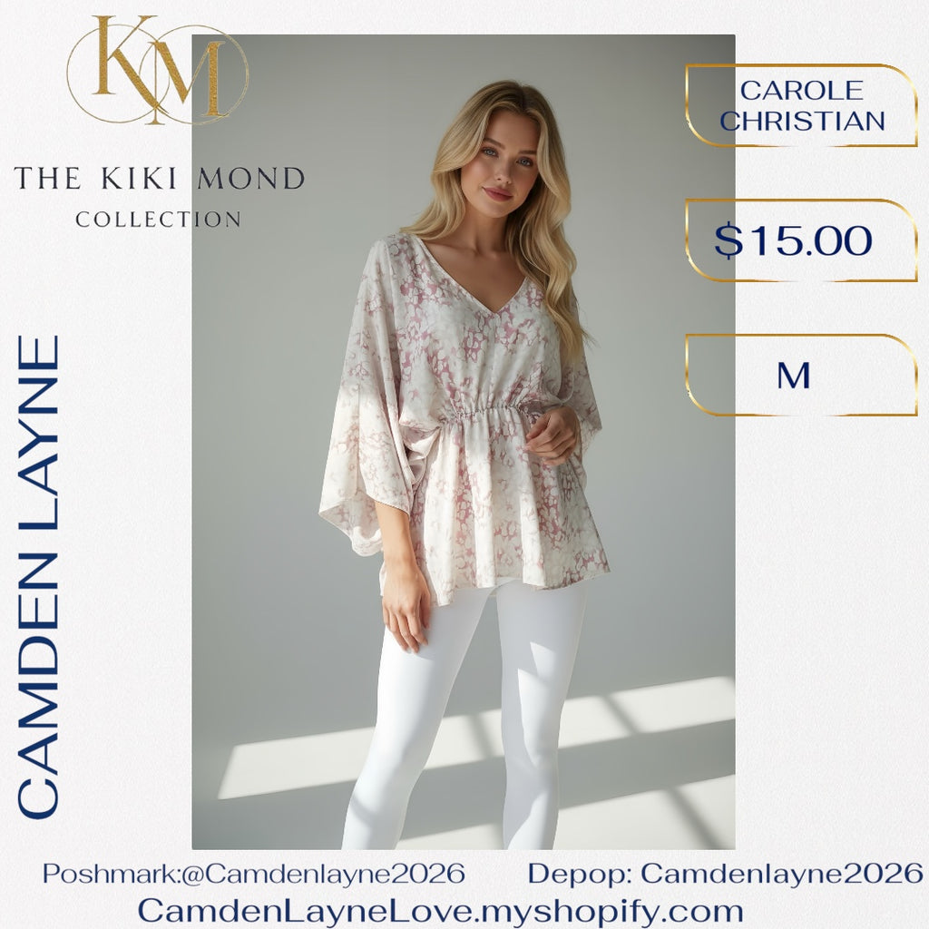 Carol Christian Pink & White Flowing Blouse