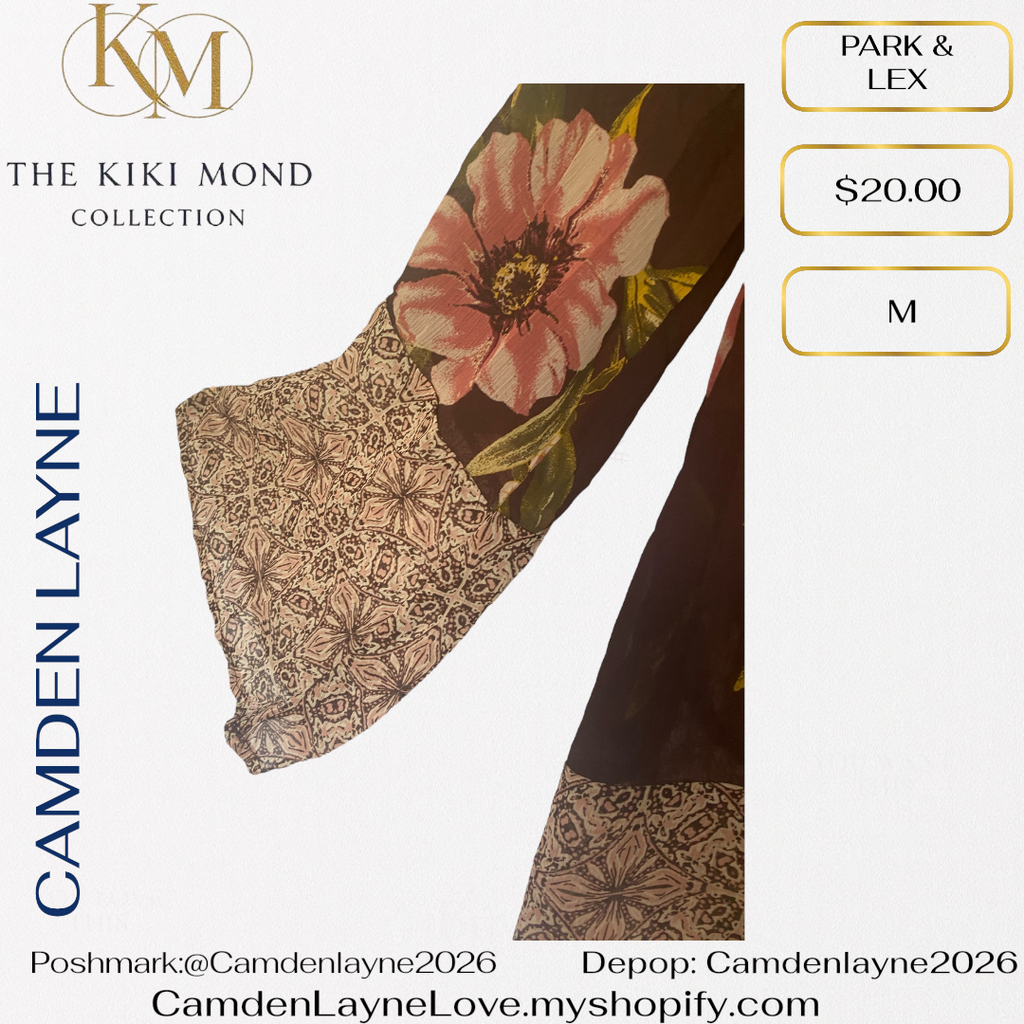 Park & Lex Brown and Floral Kimono