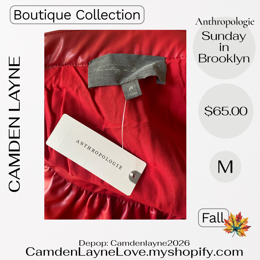 Anthropologie Red Bubble Skirt