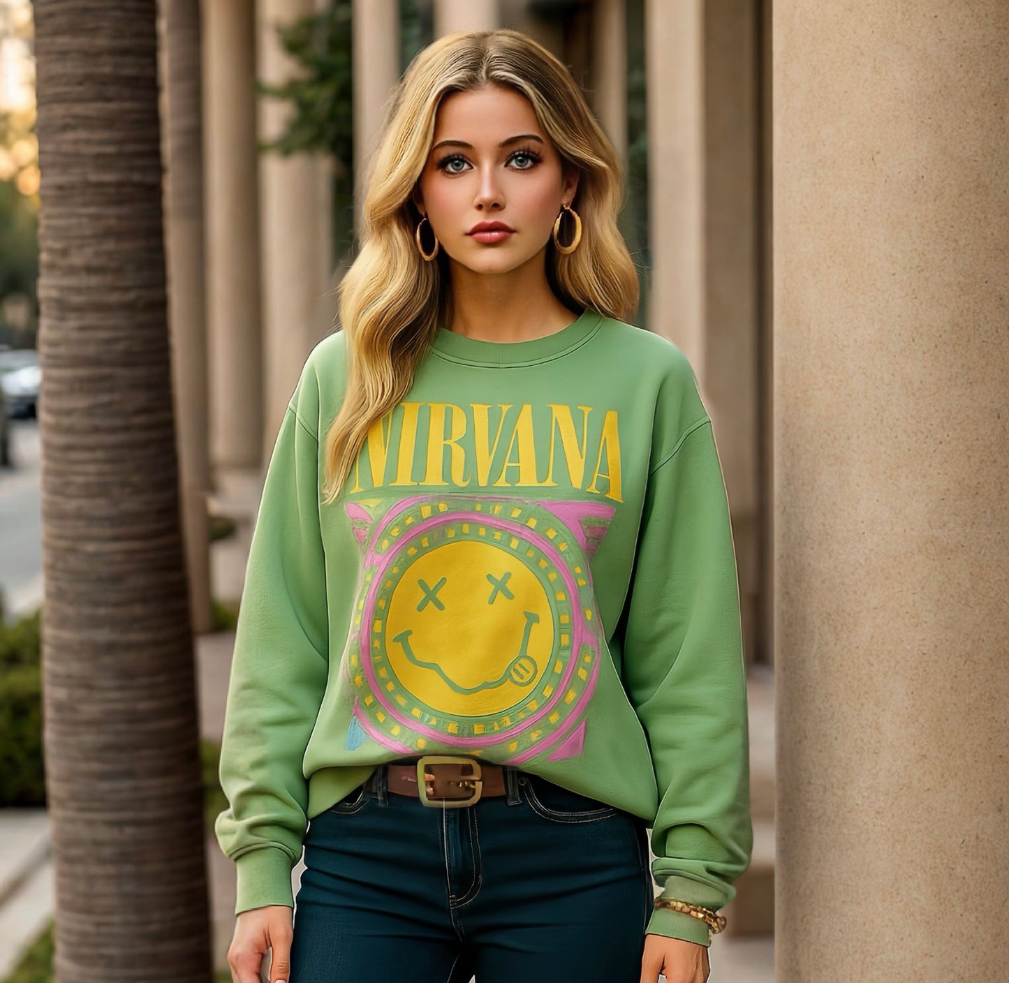 Nirvana Green Pull Over