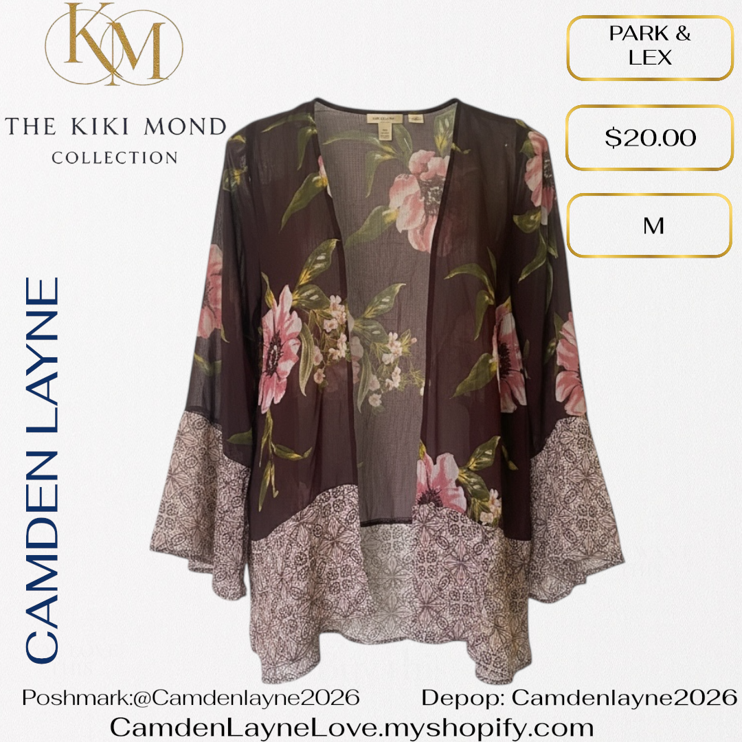 Park & Lex Brown and Floral Kimono