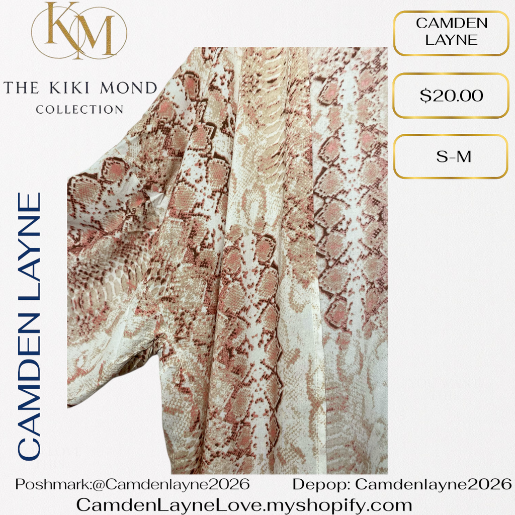 Camden Layne Snake Skin Print Cardigan Style Kimono