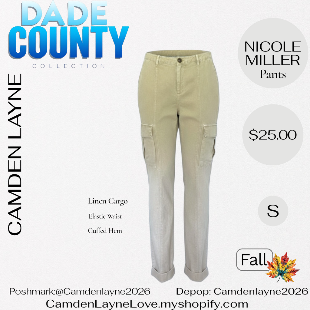 Nicole Miller Linen Cargo Pants