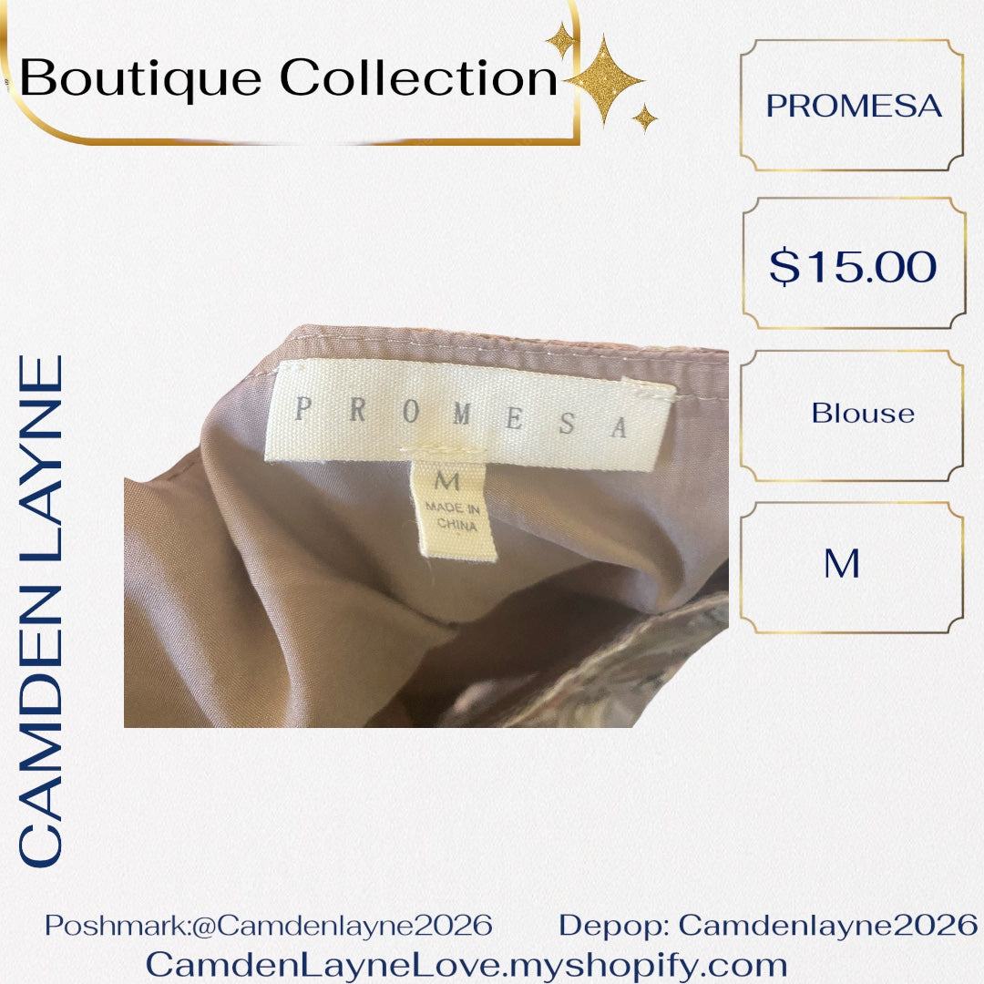 Promesa Cornflower Print Short Blouse