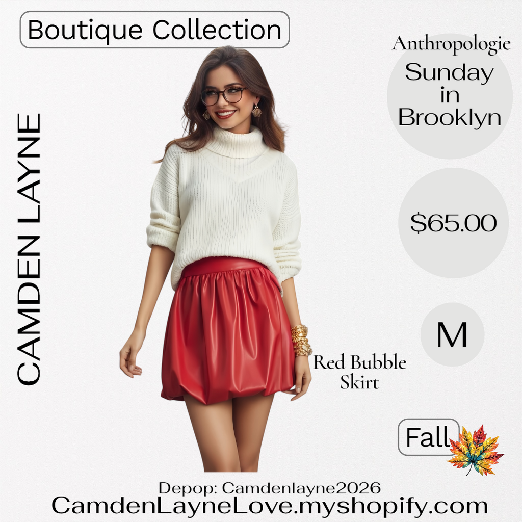 Anthropologie Red Bubble Skirt