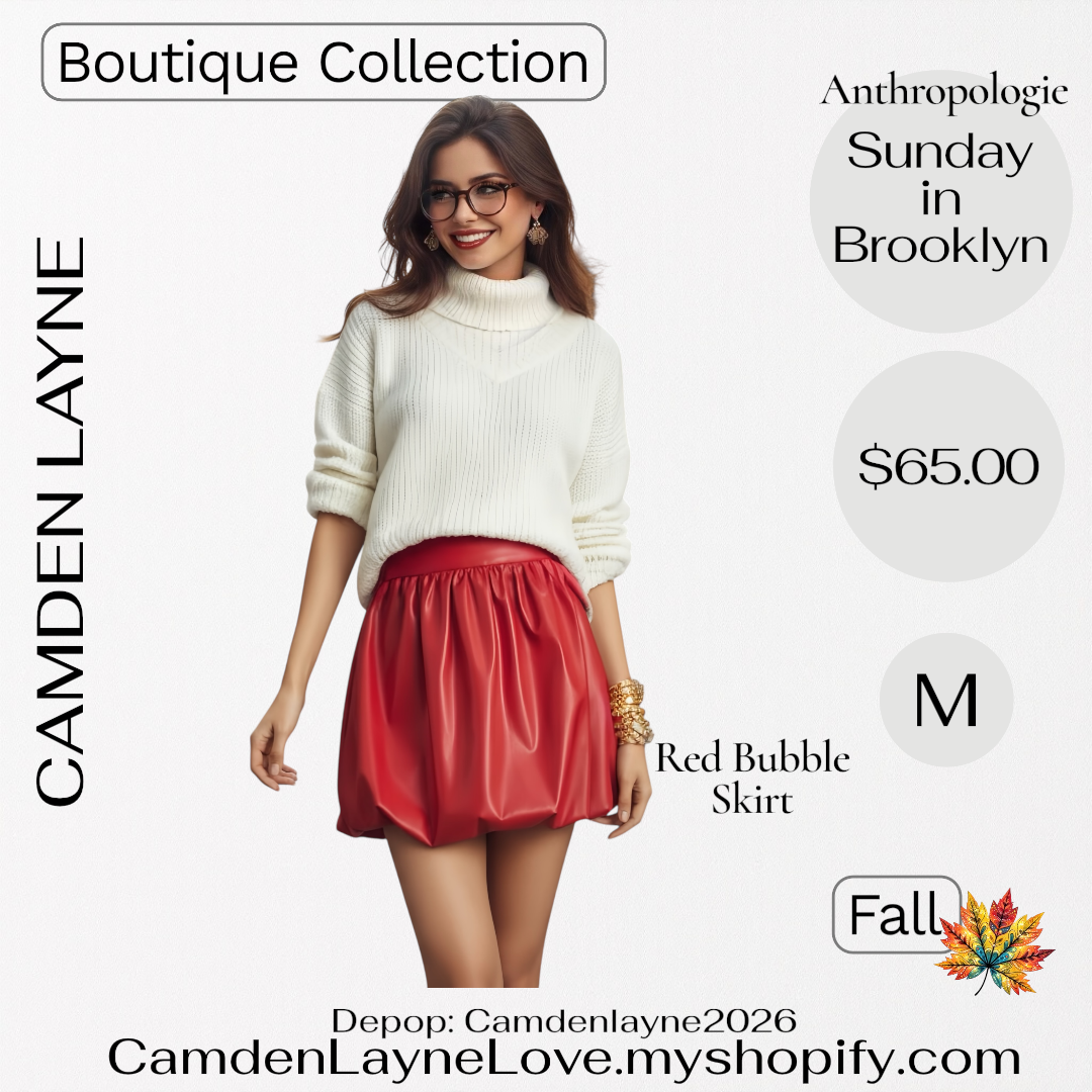 Anthropologie Red Bubble Skirt