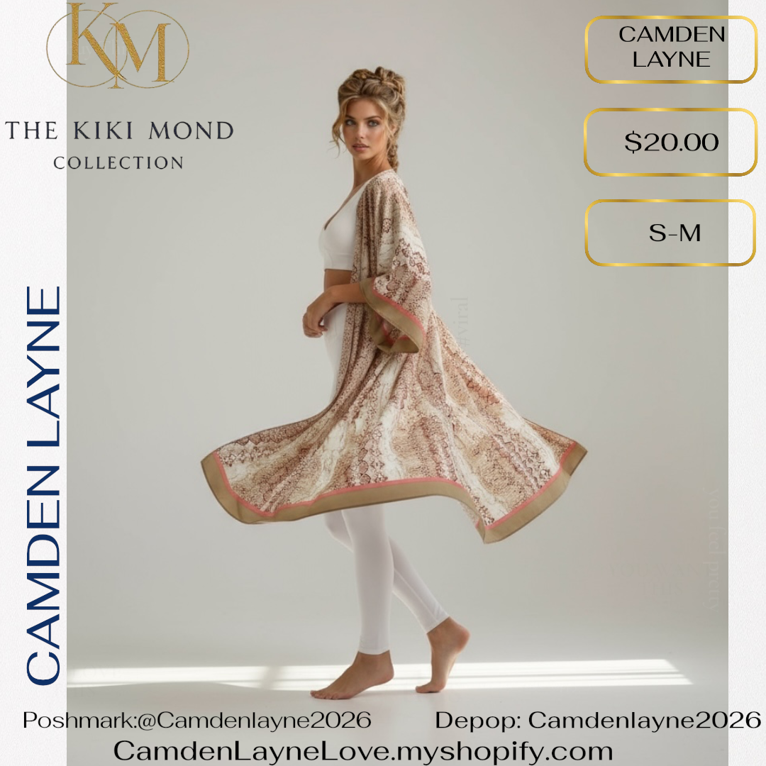 Camden Layne Snake Skin Print Cardigan Style Kimono
