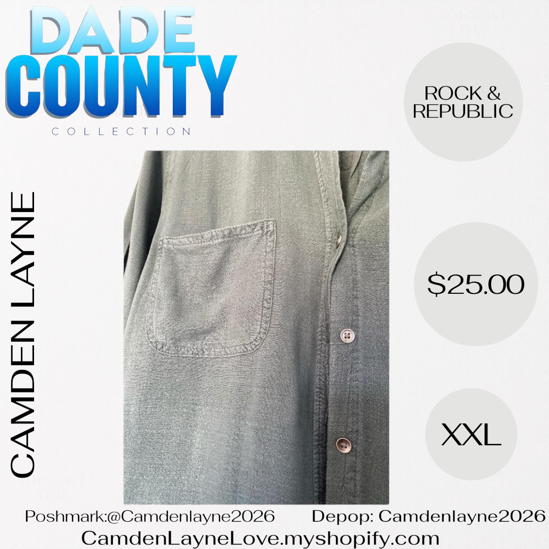 Rock & Republic Co. Green Button Down